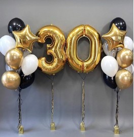 Оформление шарами на 30 лет